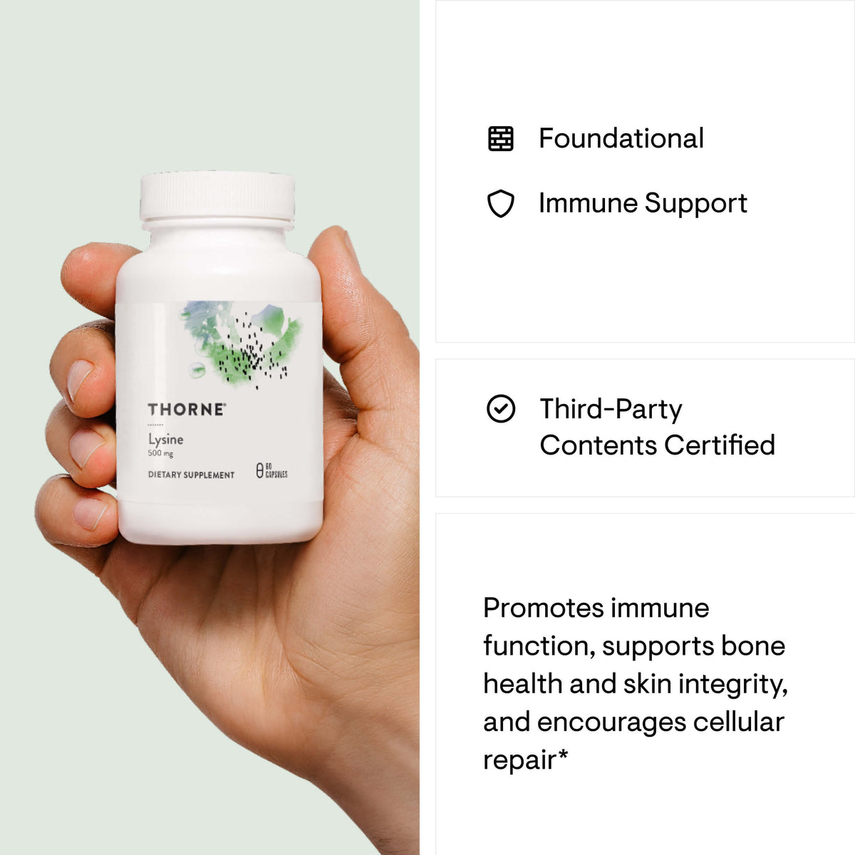 Lysine supplement facts label